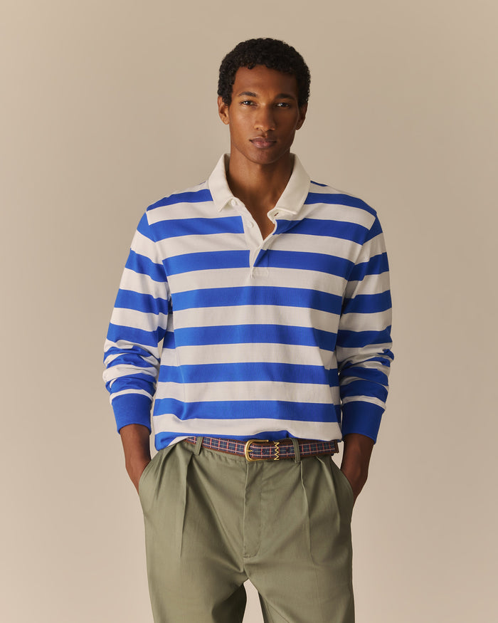 Cotton Core Stripe Rugby Cobalt Blue/White Stripe Cobalt Blue/White Stripe / XL