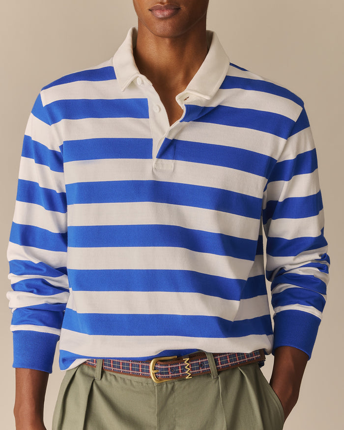 Cotton Core Stripe Rugby Cobalt Blue/White Stripe Cobalt Blue/White Stripe / XL