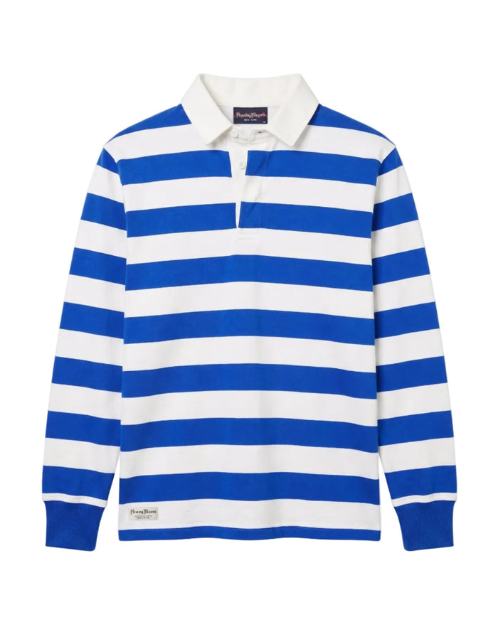 Cotton Core Stripe Rugby Cobalt Blue/White Stripe