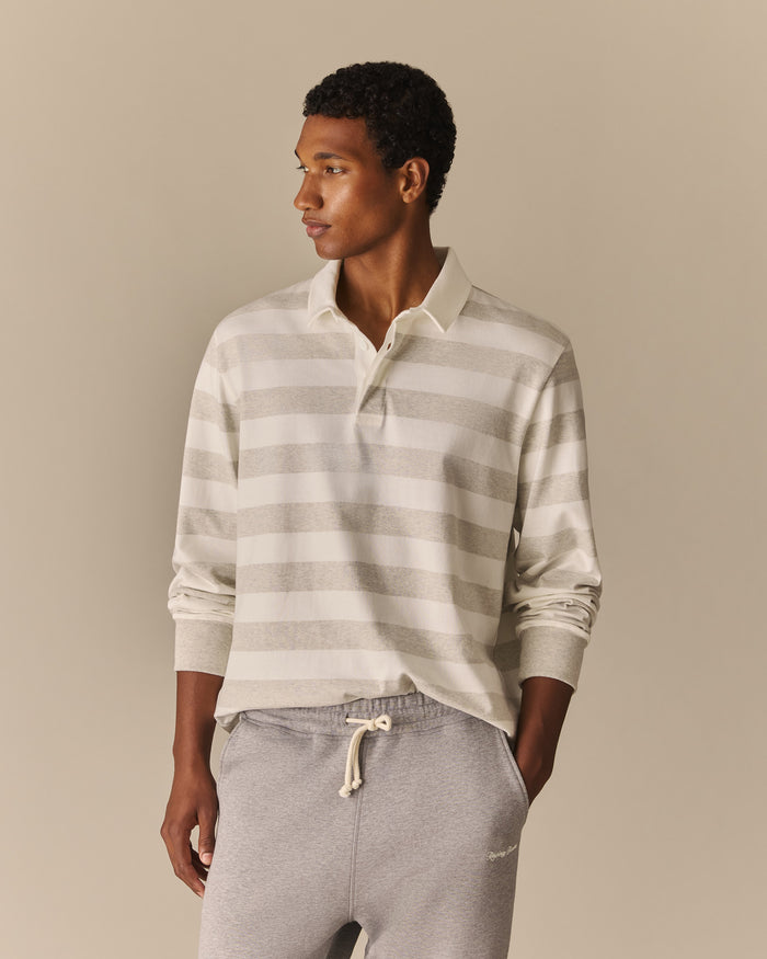 Cotton Core Stripe Rugby Grey Heather/White Stripe Grey Heather/White Stripe / XL