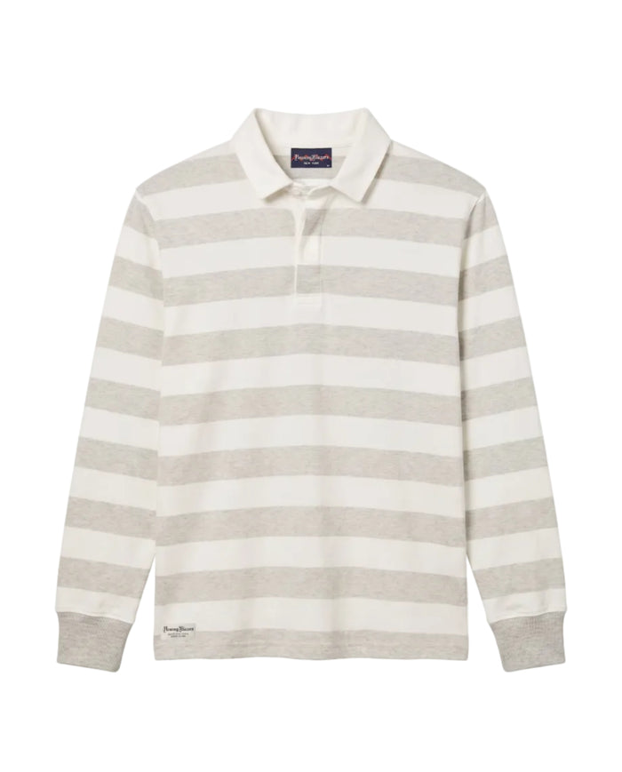 Cotton Core Stripe Rugby Grey Heather/White Stripe