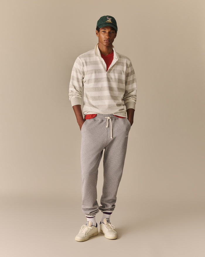 Cotton Core Stripe Rugby Grey Heather/White Stripe Grey Heather/White Stripe / XL