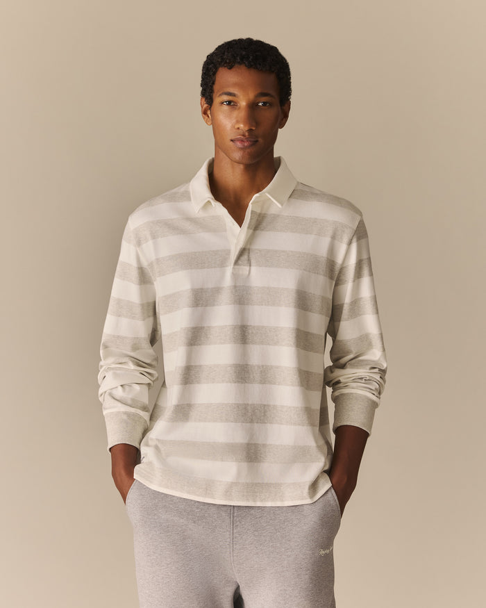 Cotton Core Stripe Rugby Grey Heather/White Stripe Grey Heather/White Stripe / XL