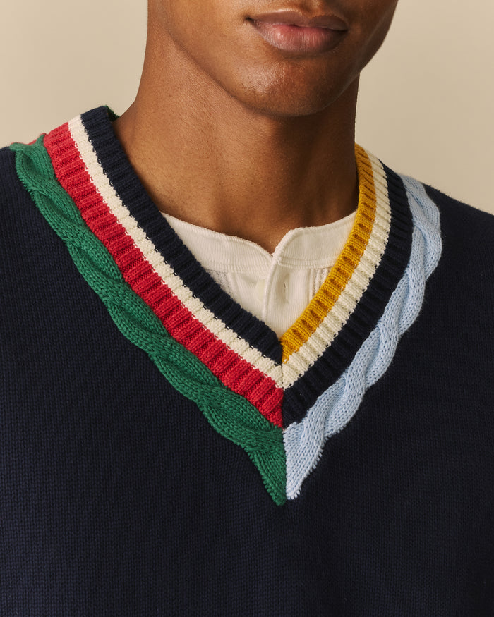 Cotton Cricket Sweater Vest Navy Navy / XL