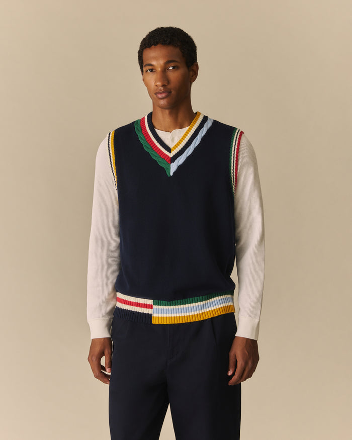 Cotton Cricket Sweater Vest Navy Navy / XL