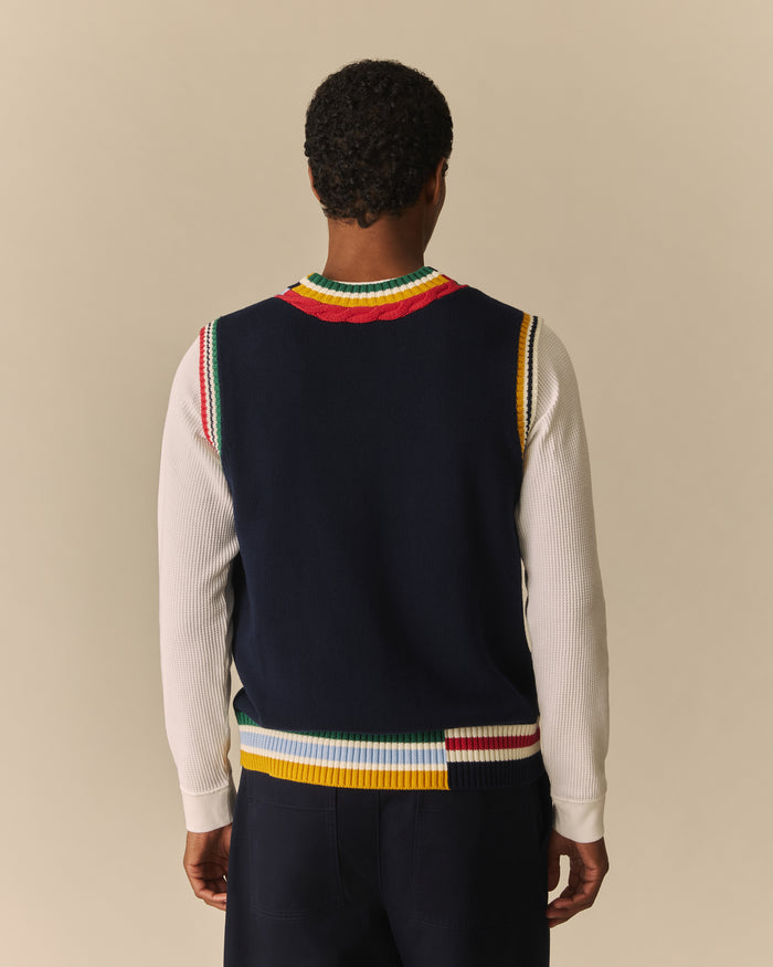 Cotton Cricket Sweater Vest Navy Navy / XL