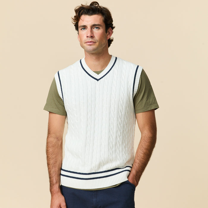 Cotton Cricket Vest White