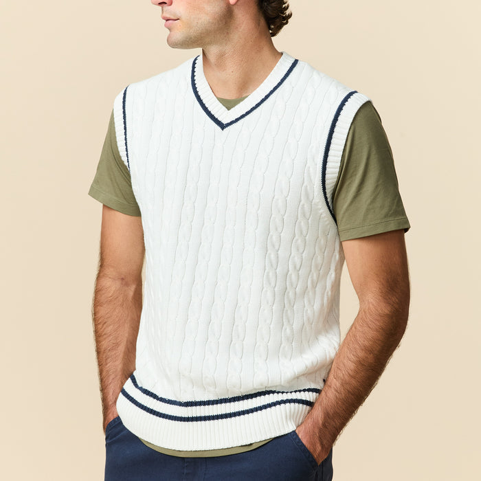 Cotton Cricket Vest White