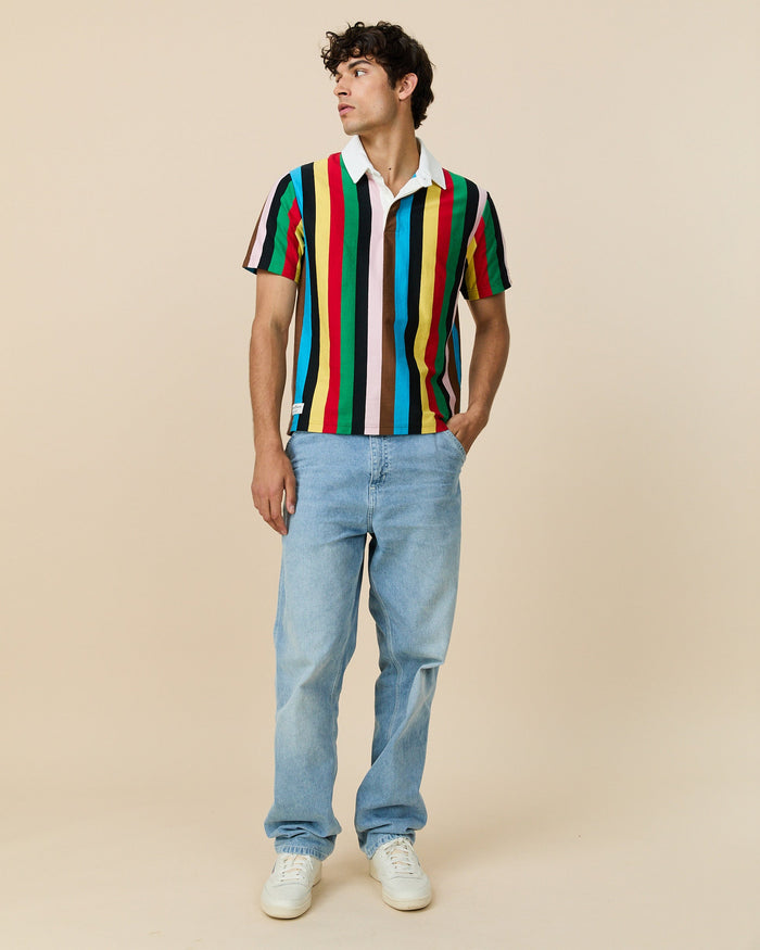 Cotton Croquet Stripe Short Sleeve Rugby Croquet