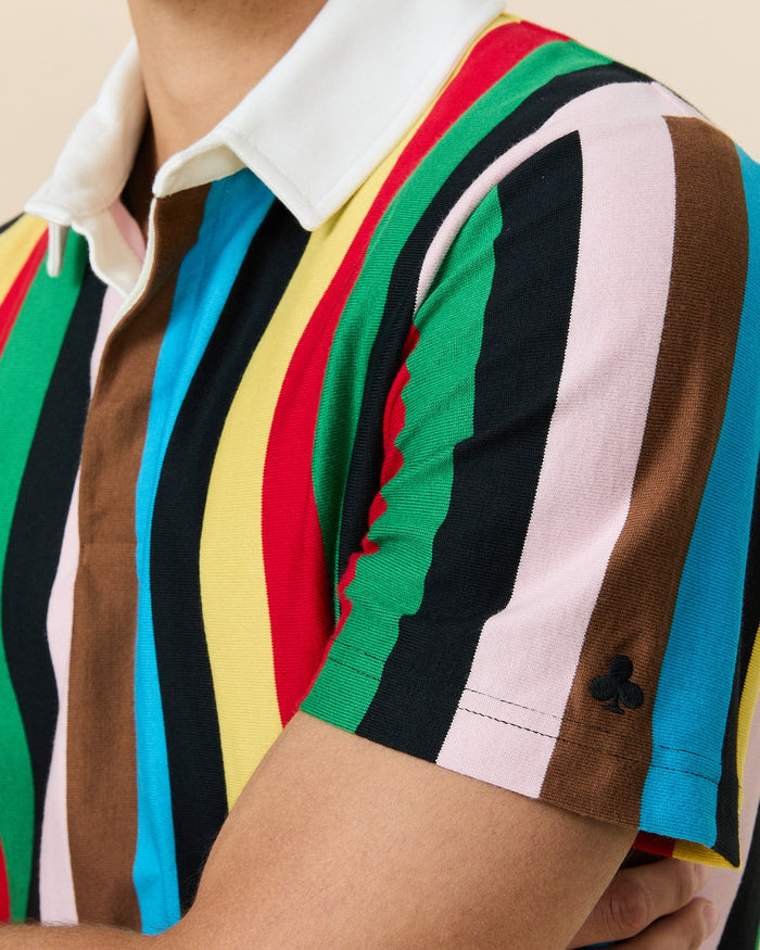 Cotton Croquet Stripe Short Sleeve Rugby Croquet