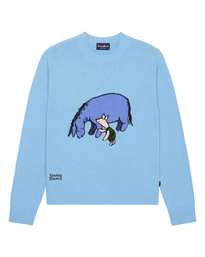 Cotton Eeyore and Piglet Sweater Blue