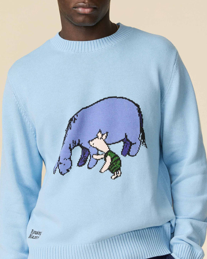 Cotton Eeyore and Piglet Sweater Blue