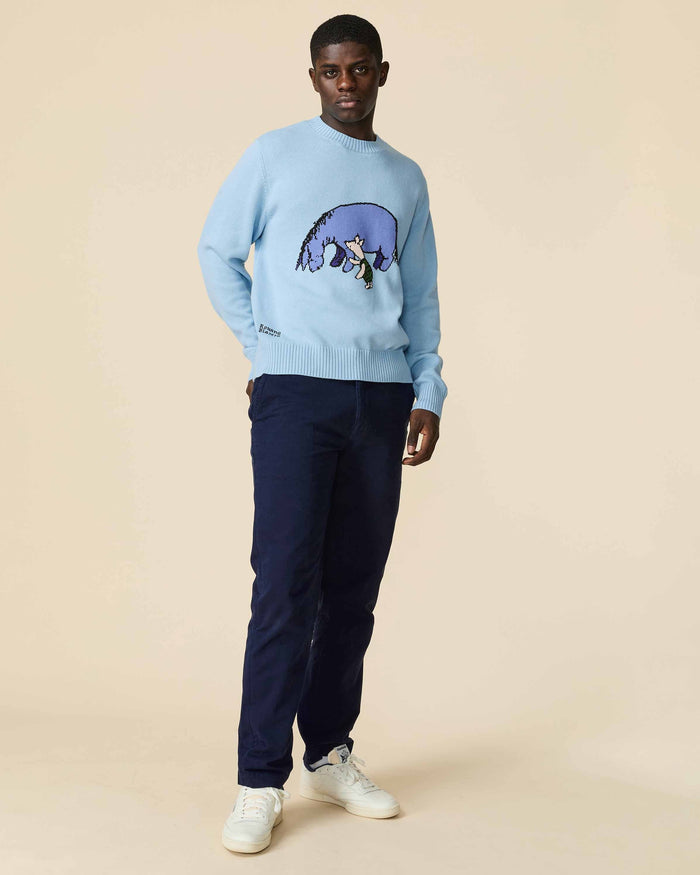 Cotton Eeyore and Piglet Sweater Blue