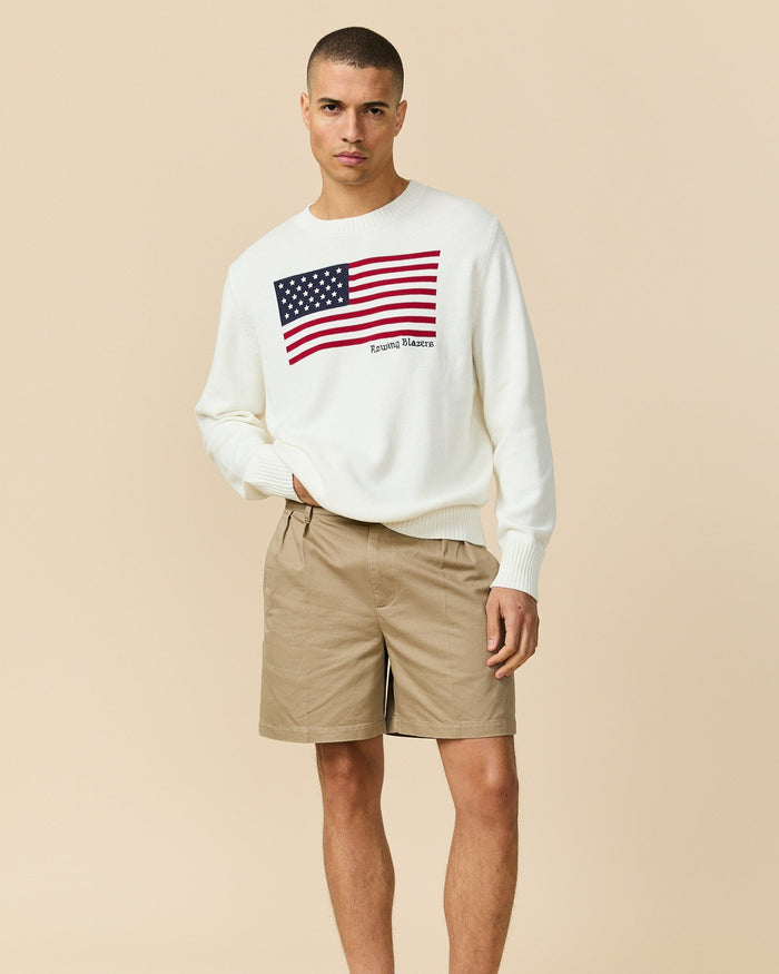Cotton Flag Sweater White