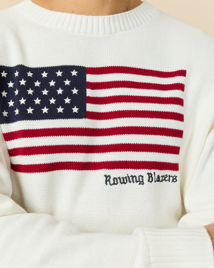 Cotton Flag Sweater White