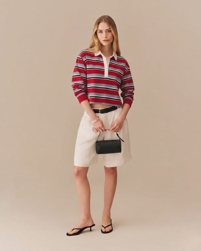 Cotton Legacy Striped Rugby Red