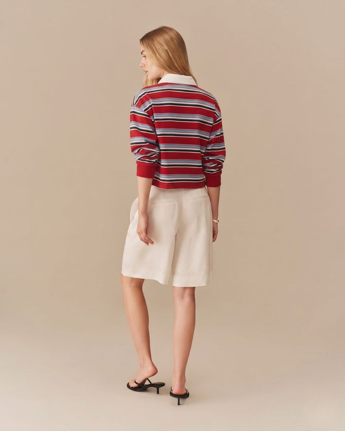 Cotton Legacy Striped Rugby Red
