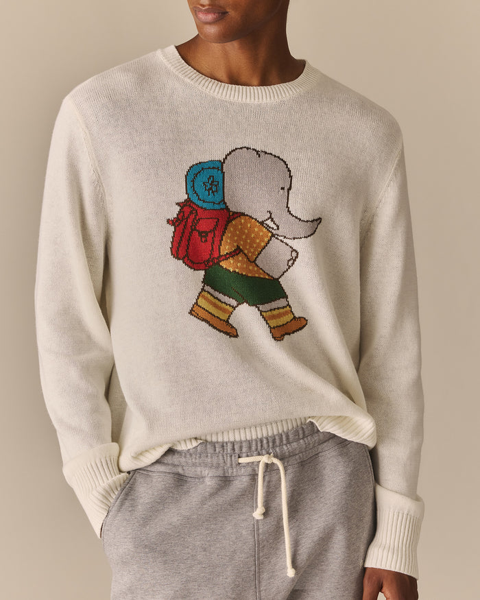 Cotton Linen Babar Sweater Cream Cream / XL