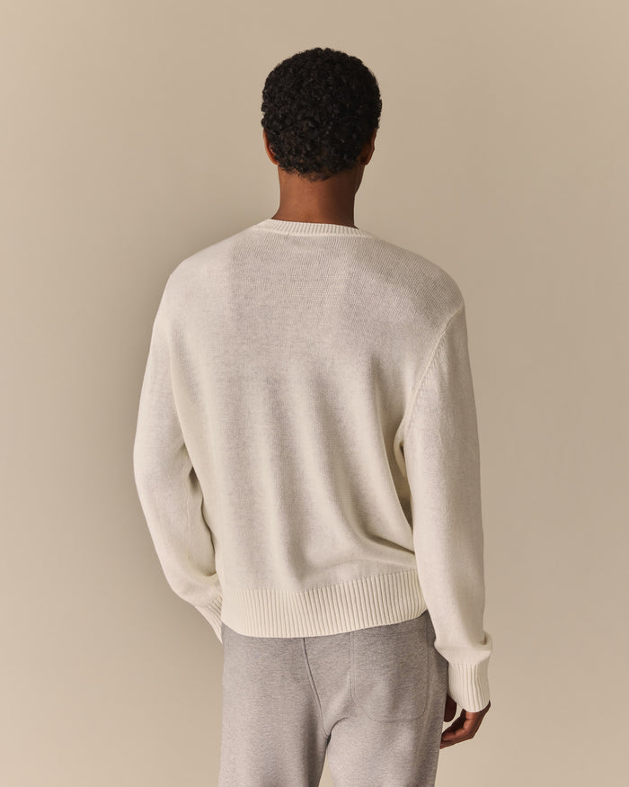 Cotton Linen Babar Sweater Cream Cream / XL