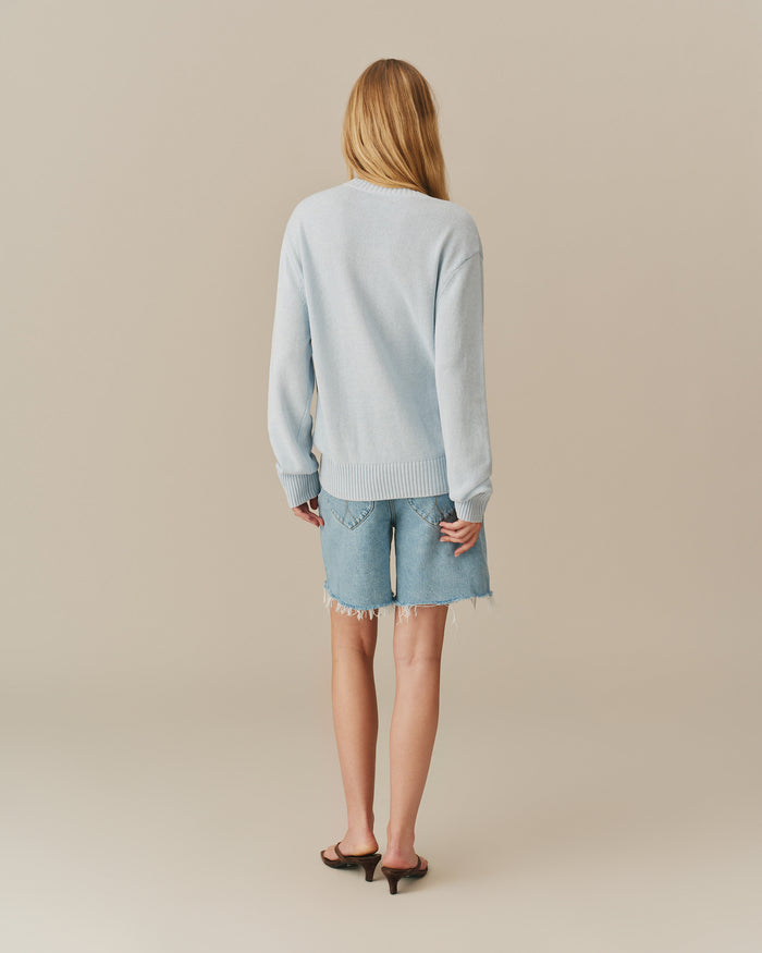 Women's Cotton Linen Butter Sweater Blue Blue / XS