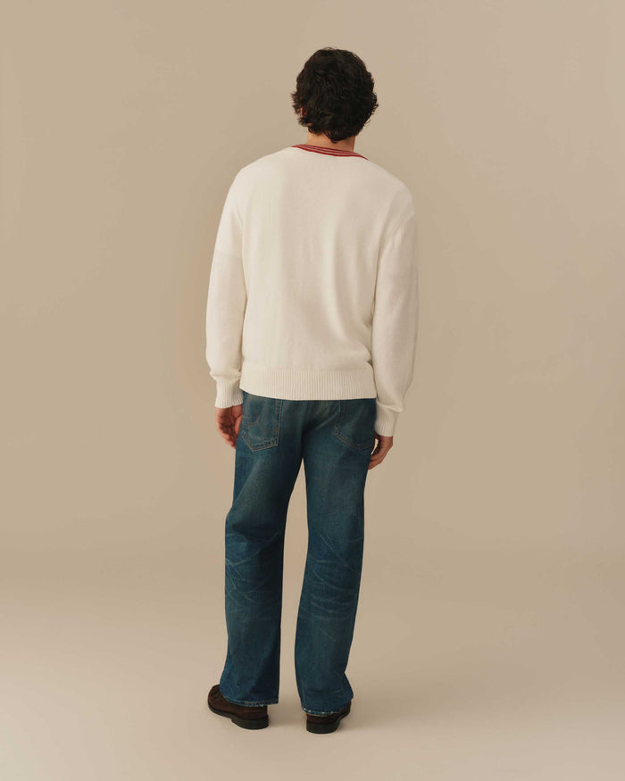 Cotton Linen Lobster Cardigan Cream