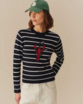 Cotton Lobster & Martini Striped Sweater Navy