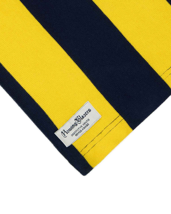 Cotton Navy And Gold Stripe Rugby Navy Gold