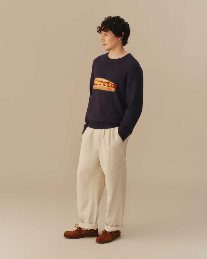 Cotton NY Hot Dog Sweater Navy
