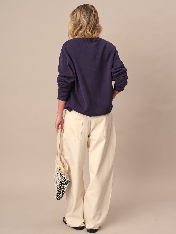 Cotton NY Hot Dog Sweater Navy