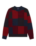 Cotton Patchwork Sweater Brick Patchwork