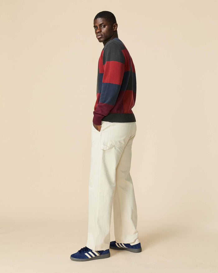 Cotton Patchwork Sweater Brick Patchwork