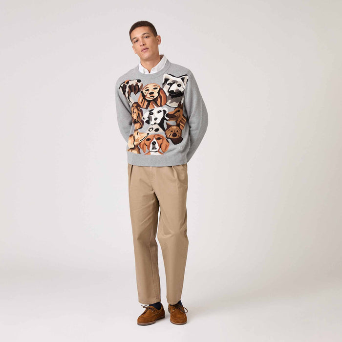 Cotton Pile of Dogs Sweater Heather Grey