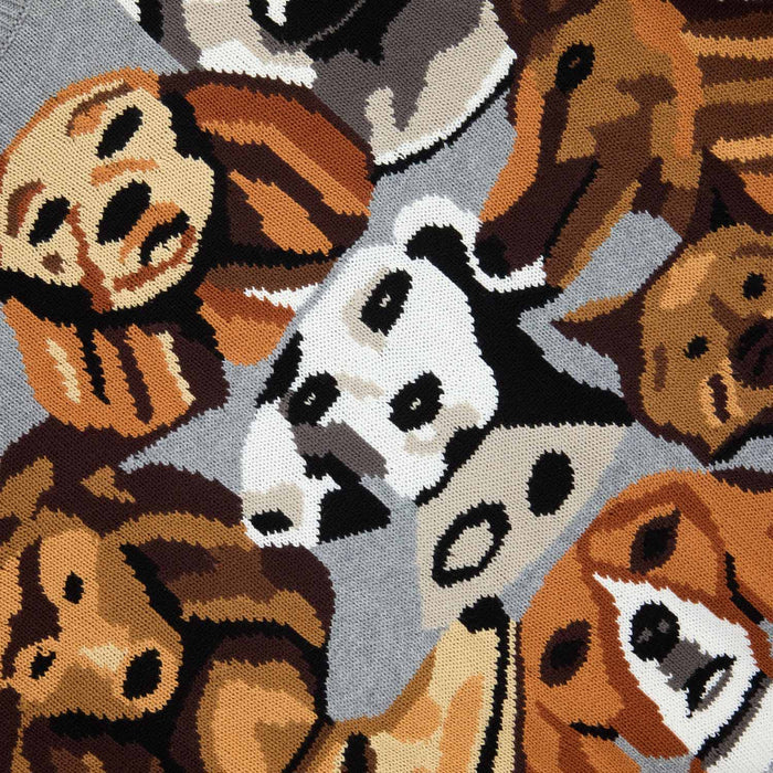Cotton Pile of Dogs Sweater Heather Grey