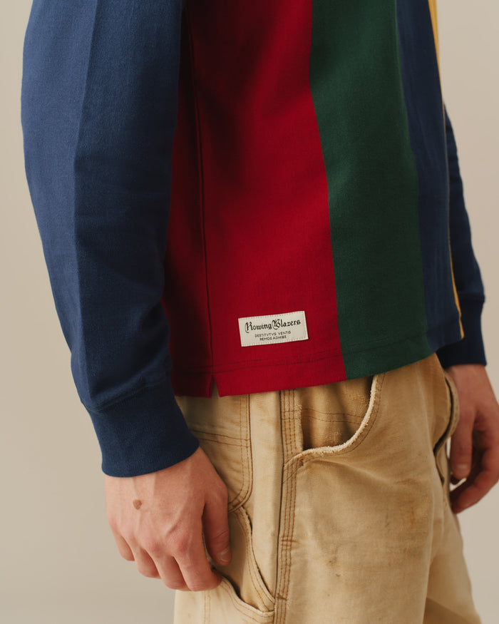 Cotton Primary Striped Rugby Multi-Color