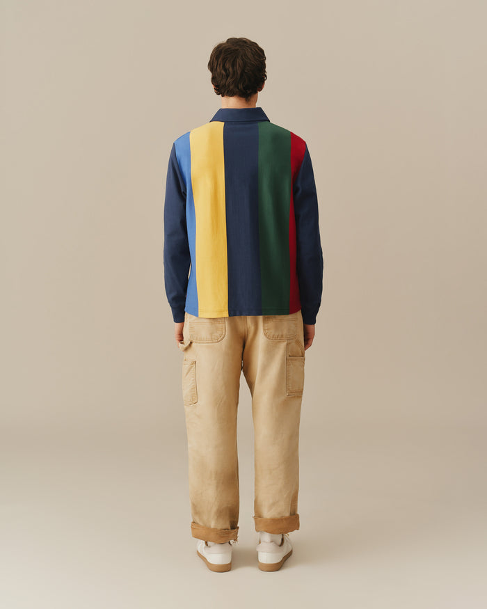 Cotton Primary Striped Rugby Multi-Color