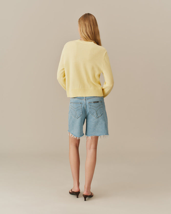 Cotton Ramie Bear & Bees Sweater Yellow