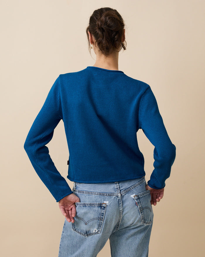 Cotton Ramie Tomato Sweater Blue