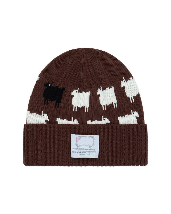 Cotton Sheep Beanie Brown