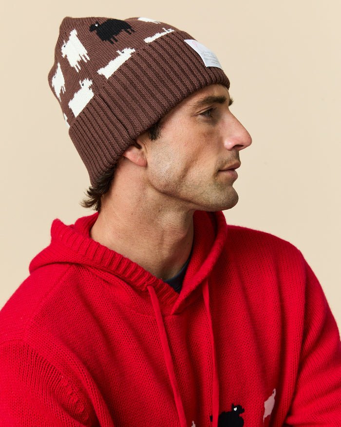 Cotton Sheep Beanie Brown