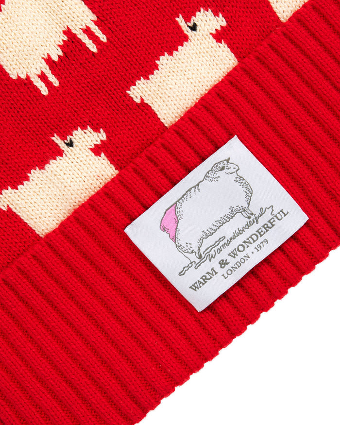 Cotton Sheep Beanie Diana Red