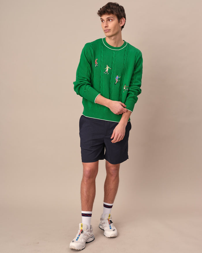 Cotton Soccer Player Sweater Green