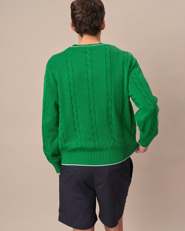 Cotton Soccer Player Sweater Green