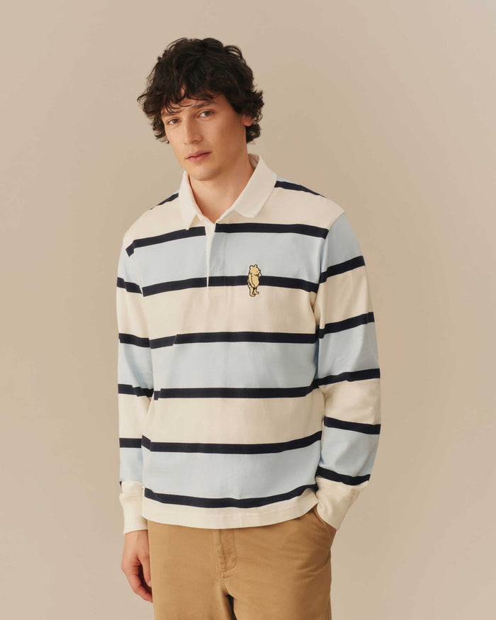 Cotton Striped Winnie-the-Pooh Rugby Blue