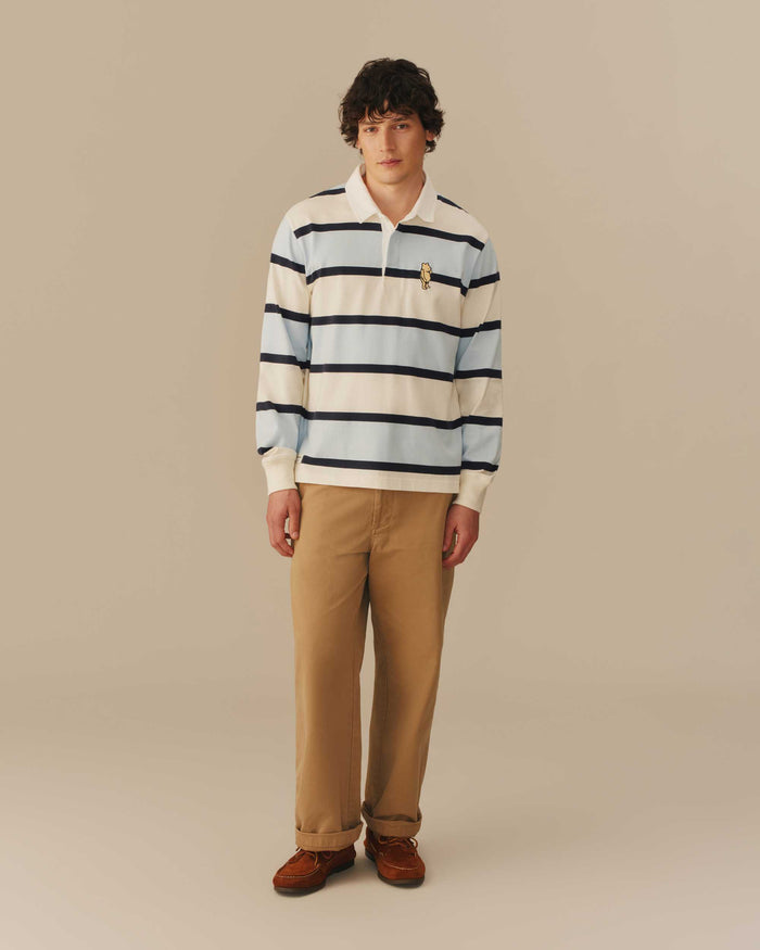 Cotton Striped Winnie-the-Pooh Rugby Blue