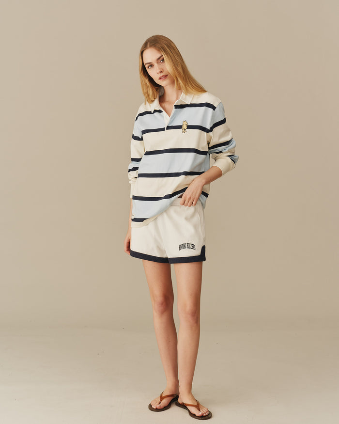 Cotton Striped Winnie-the-Pooh Rugby Blue