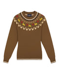 Cotton Thanksgiving Fairisle Sweater Brown