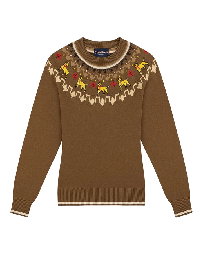 Cotton Thanksgiving Fairisle Sweater Brown