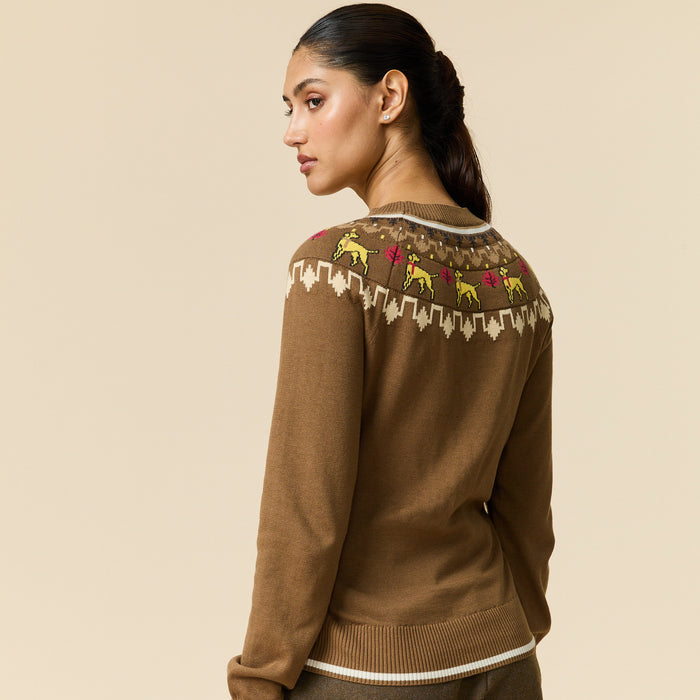 Cotton Thanksgiving Fairisle Sweater Brown