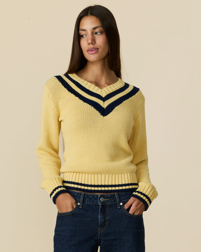 Cotton University V-Neck Sweater