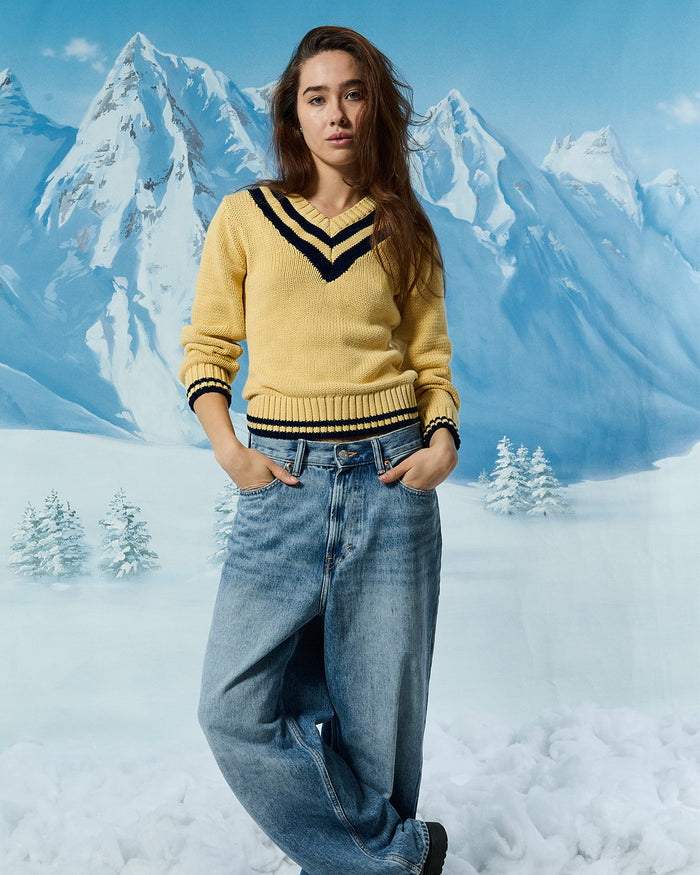 Cotton University V-Neck Sweater